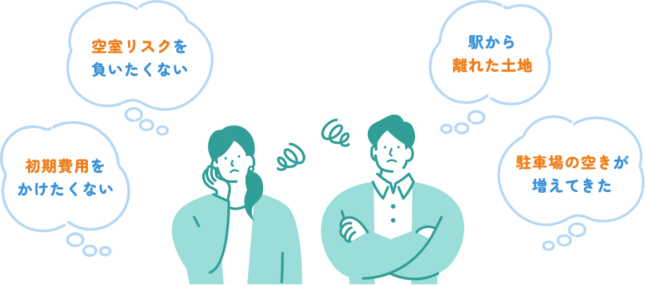 空室リスクを負いたくない 初期費用をかけたくない 駅から離れた土地 駐車場の空きが増えてきた